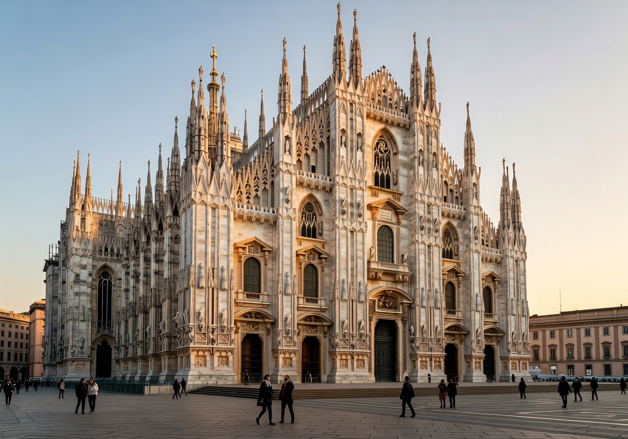 Milan Duomo intricate exterior details