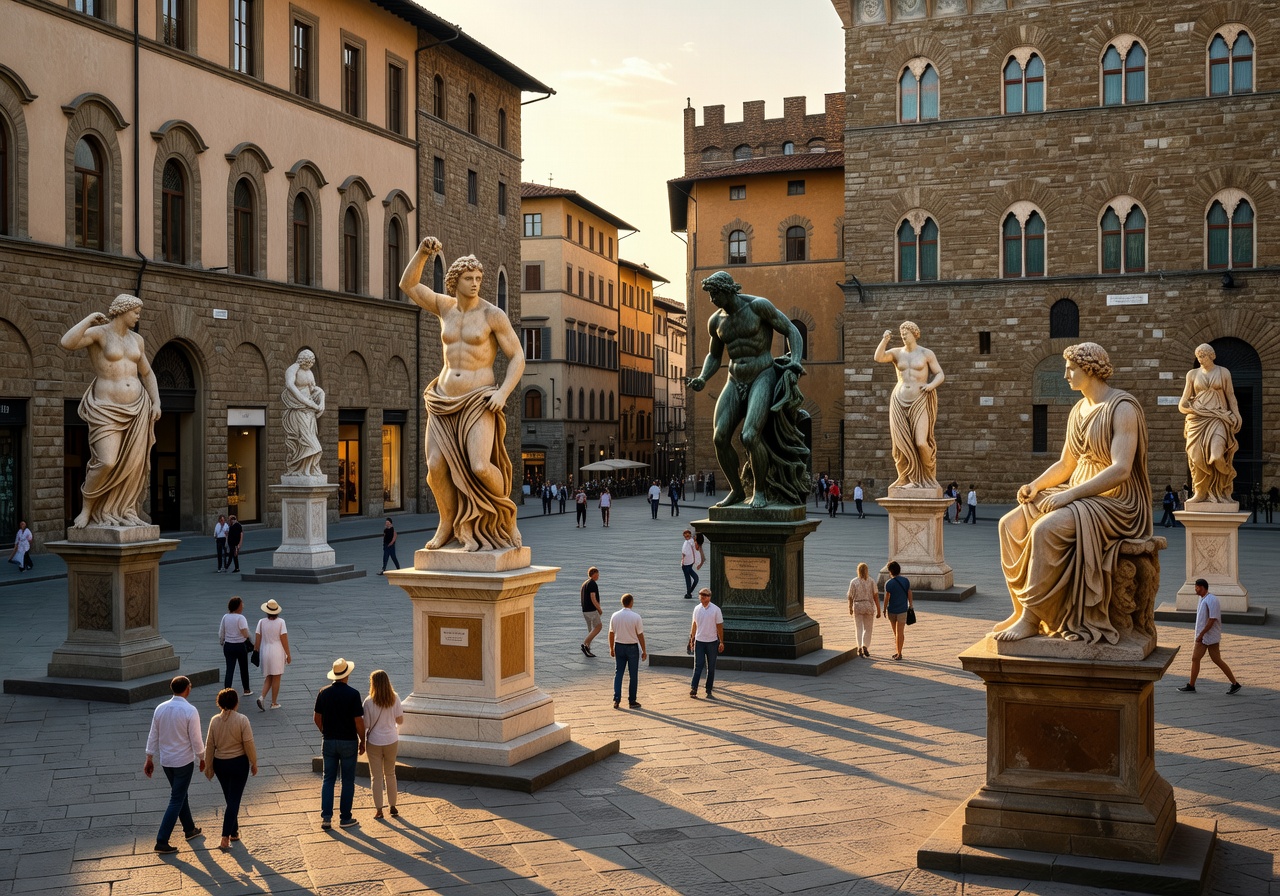 Classic renaissance statues in Piazza della Signoria Florence