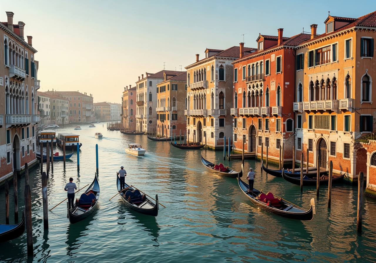 Venice Grand Canal morning view